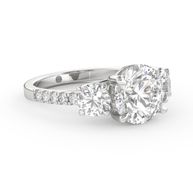 Palm Springs Radiance Diamond Ring 1.0, 1.5, 2.0, 3.0 Ct, Gold 14K