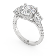 Palm Springs Radiance Diamond Ring 1.0, 1.5, 2.0, 3.0 Ct, Gold 14K