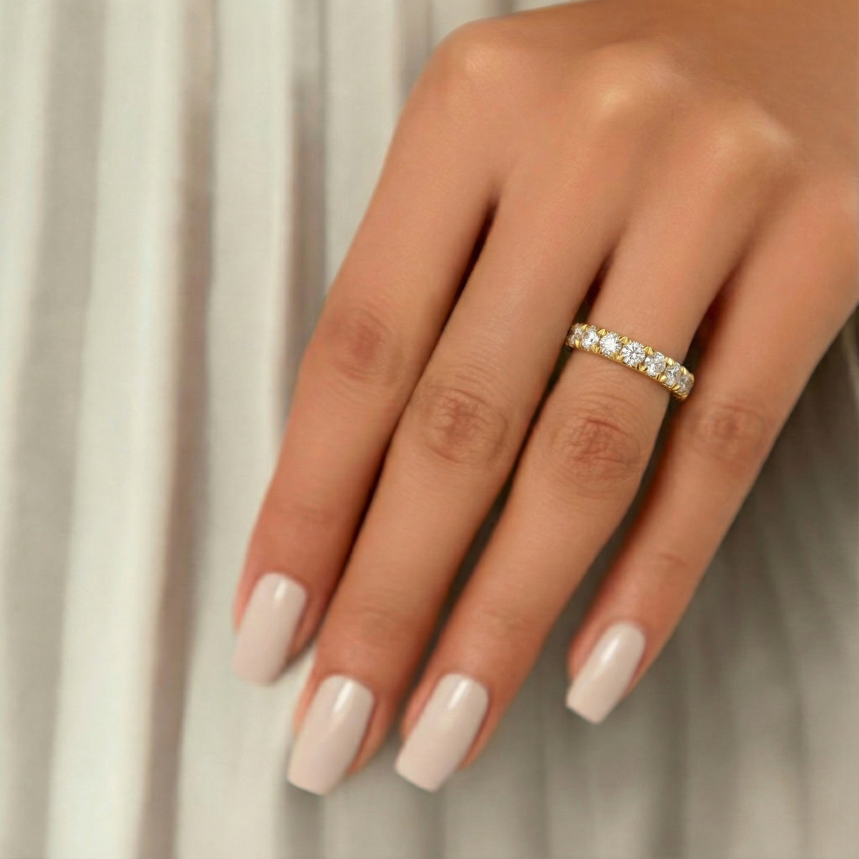Key Biscayne Diamond Band, Gold 14K