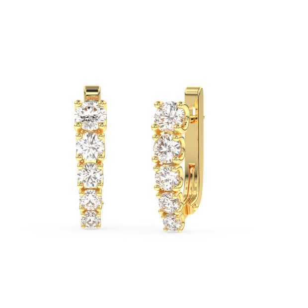 Hilton Head Line Diamond Earring, Gold 14K