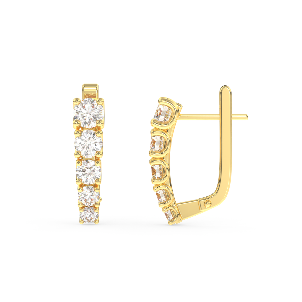Hilton Head Line Diamond Earring, Gold 14K