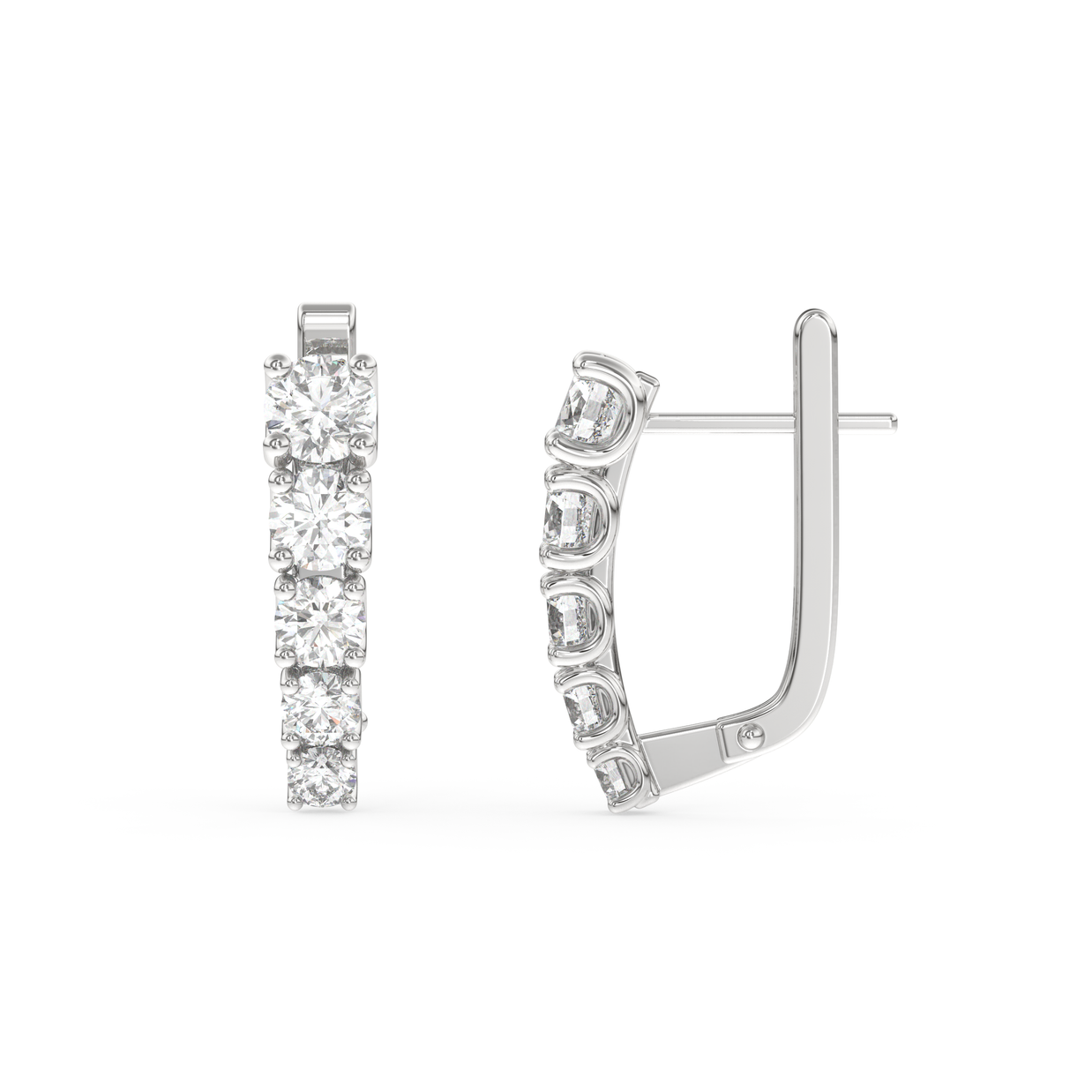 Hilton Head Line Diamond Earring, Gold 14K